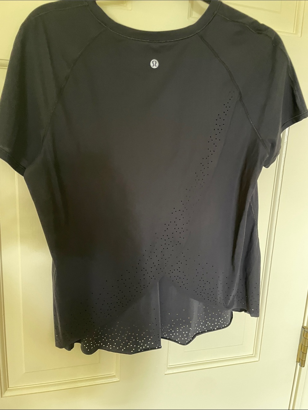 lululemon athletica black Short Sleeve Tee with Lace-Edged Hem - Picture 3 of 5